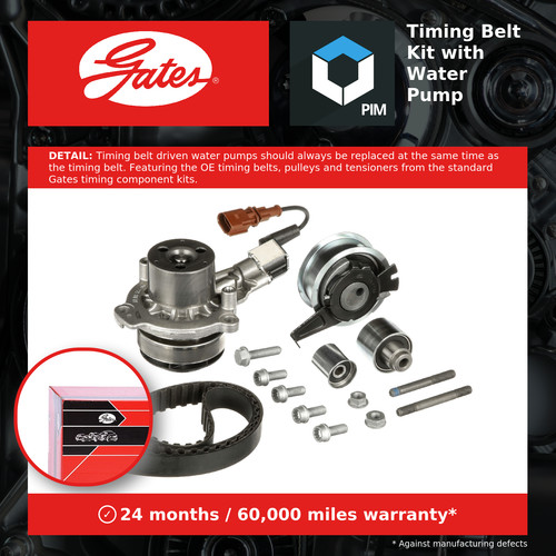 Timing belt water pump kit - belt, &